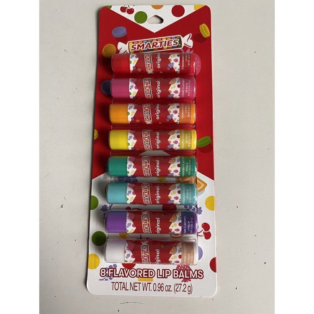8 Pack TASTE BEAUTY  SMARTIES FLAVORED Lip‎ Balms Assorted Fruit Flavors NEW
